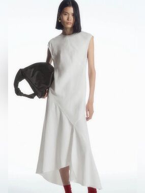 COS draped asymmetrical midi dress
